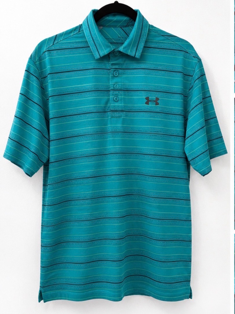 Under Armour Men's Teal Striped Performance Polo